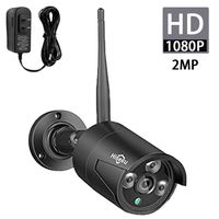 Hiseeu 2MP 1080P Security Camera,Waterproof Outdoor Indoor 3.6mm Lens IP Cut Day&Night Vision with Power Adapter Compatible with Hiseeu 8ch Camera System(Black)