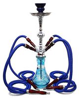 4 hose 20" Blue Hookah shisha nargila bar narguile nargile glass vase wholesale