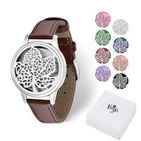 Birthday Gift for Women, Aromatherapy Essential Oil Diffuser Bracelet Jewelry w/ 8 Color Felt Pads, Gift Idea for Girls, Girlfriend, Mom at Birthday, Mother's Day, Boss Day(Maple Leaf)