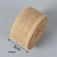 USIX 10 Yards Natrual Jute Burlap Ribbon Roll for Arts Crafts DIY Gift Packing Flower Wrap Wedding Birthday Baby Shower Decoration (C22-13 3CM/1.18inch)