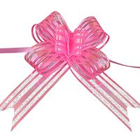 10 Pcs 50mm Organza Ribbon Pull Bows Wedding Party Car Decoration DIY Gift Wrap - Pink Ameesi
