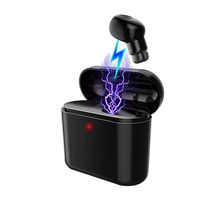 Wireless Earbuds with Charging case, V4.2 Bluetooth Headphone 8 Hours Talking Time HD Microphone Bluetooth Headset for Running One Pcs- Black