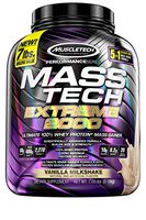 MuscleTech Mass Tech Extreme Mass Gainer Whey Protein Powder, Build Muscle Size & Strength with High-Density Clean Calories, Vanilla, 7lbs (3.2kg)