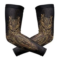 ZZKKO Golden Owl Cooling Arm Sleeves Cover Uv Sun Protection for Men Women Running Golf Cycling Arm Warmer Sleeves 1 Pair