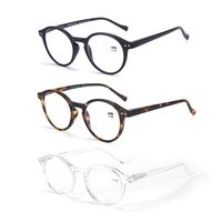 ZENOTTIC Blue Light Blocking Reading Glasses Classic Round Lightweight Frame Eyeglasses for Men and Women，for Computer Reading/Gaming/TV/Phones (Three-Color, 2.25)