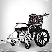 NADAENF Aluminum Alloy Wheelchair Folding Lightweight Elderly Travel Disabled Portable Cart with Armrest Cushions