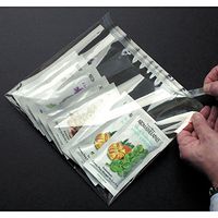 Clear 1.6 mil BOPP Film Lip-N-Tape Odor Barrier Bags - 6 1/2"L x 6 1/2"H