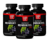 Anti inflammatory Weight Loss Diet - Supreme RESVERATROL Complex 1200 MG - Premium ANTIOXIDANTS - Natural Formula - resveratrol Ultra - 3 Bottles (180 Capsules)