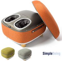 Simple Being Foot Massager Electric Ottoman Storage Removable Heating Lid, Shiatsu Therapy with Heat, Air Pressure, Vibration, Fits feet up to Men Size 14 (Orange)