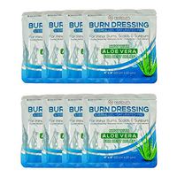 8 Pack - Burn Gel Dressing 4" X 4" Burn Care First Aid Treatment with Aloe Vera and Lidocaine for Pain Relief