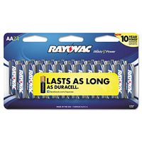 Rayovac Alkaline Batteries, AA, Peggable Large Card, 24/Pk