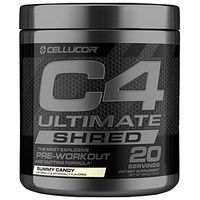 Cellucor C4 Ultimate Shred Pre Workout Powder, Fat Burner for Men & Women, Weight Loss Supplement with Ginger Root Extract, Gummy Candy, 20 Servings