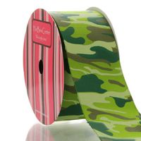 1.5" Green Camo Grosgrain Ribbon (25 Yard)