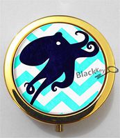 BlackKey Chevron Pattern 3-Compartment Decorative Pocket Gift Box Case Organizer for Pill, Color 2 -2095