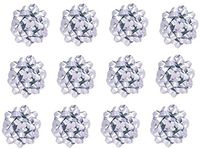 Decorative Metallic Confetti Bows, Large, Silver (12/pkg) Pkg/1