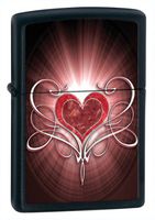 Zippo Heart Black Matte Lighter