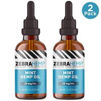 ZEBRA HEMP Mint Oil – USA Made - Pure Organic Oil Drops in Tincture for Discomfort & Stress Relief, Sleep and Mood Support – 2 Pack
