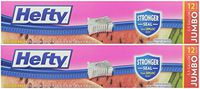 Hefty Slider 2.5 Gallon Jumbo Storage Bags, 12 Count (Pack of 2) Total 24 Bags