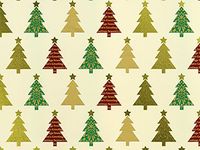 Pack of 1, Creamy Christmas Trees 18" x 833' Full Ream Gift Wrap (Metallized) for Holiday, Party, Kids' Birthday, Wedding & Special Occasion Packaging