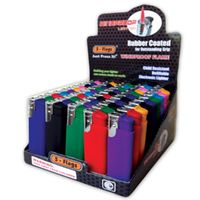 50 Pack Wholesale Lot Windproof Lighters Rubber Coated Jet Flame Cigarette Lighters