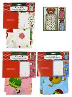 Set of 3 - 36" x 44" Giant Gift Bags With Tag - 3 Christmas Themes and Colors Including Pink, Blue, and White!