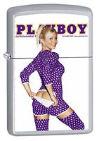 Zippo Playboy October 2002 Cover Satin Chrome Windproof Lighter NEW RARE