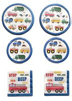 Traffic Jam Birthday 9" Party Plates (16) 7" Plates (16) Napkins (32) Party Bundle