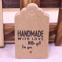OBELLA BOUTIQUE NEW diy 3x5cm vintage paper gift hang tag kraft/white DIY products brand note hang tag 100pcs per lot custom logo cost extra