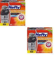 Hefty Ultra Strong Blackout Kitchen Trash Bags - Clean Burst, 13 gallon, 80Count (2 Pack)