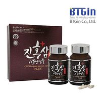 BTGin: Korean Panax Red Ginseng, 120 Capsules, from Korea– Above 8% Ginsenosides, Includes 20 Types of Ginsenosides with Rare Ginsenosides Rg3 20mg/g and Compound-K 5mg/g, No additives 100% Pure