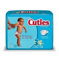 First Quality Cuties Baby Diapers - Size 3 16-28 lbs 4pks/36 (144ct)