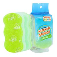 Parve Green Dishwashing Sponges - Easy Grip Wavy Absorbent Cleaning Scrub and Scouring Pad – Durable and Soft – Color Coded Home and Kitchen Accessories by The Kosher Cook