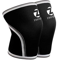 ZEALSPOT Knee Sleeves(1 Pair) Compression & Support for Weightlifting, WOD, Squats, Gym, Powerlifting & Crossfit-7mm Neoprene Knee Brace-Both Women & Men,Black,S