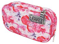 Vaultz Locking Diabetic/Medicine Soft Organizer Case, Multiple Zipper Pockets, Combination Lock, Floral Design, 5.7 x 2.2 x 9.25 Inches, Pink (VZ03815)