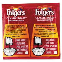 Folgers Coffee, Classic Roast Regular, 9/10oz Vacket Pack, 42/Carton