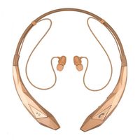 Bluetooth Wireless Stereo Headset Wireless Earbuds Neckband Headphones with Mic Noise Cancelling for Cell Phone/Tablets/TV Gold