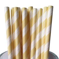 Free DHL 500 pcs Ivory Striped Paper Straws Bulk, Stripe Paper Drinking Straws for Party, Wedding, Baby Shower, Birthday, Cream Beige Mason Jar Straws