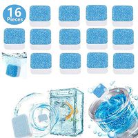 16 Pieces Solid Washing Machine Cleaner Effervescent Tablet Washer Cleaner Deep Cleaning Remover with Triple Decontamination for Bath Room Kitchen