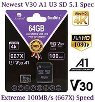 64GB Micro SD Card Plus Adapter Pack, Amplim 64 GB MicroSD SDXC Class 10 Pro U3 A1 V30 Extreme Speed 100MB/s UHS-I UHS-1 TF XC MicroSDXC Memory Card for Cell Phone, Nintendo, Galaxy, Fire, Gopro