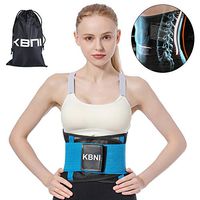 Lumbar Support Belt Lower Back Brace Waist Trainer for Women Men, KBNI Unisex Adjustable Comfortable Slimming Body Shaper Pain Relief Posture Corrector for Adult and Teenagers, Blue, XXL