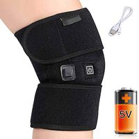 YOGANHJAT Heated Knee Brace Wrap Support, Therapeutic Electric Heating Pad Hot and Cold Therapy Warm Adjustable Knee Joint Warmer Portable for Muscles Arthritis Injury Pain Relief,A