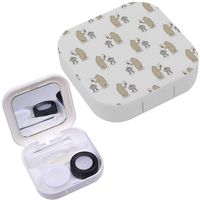 Portable Contact Lens Case Box Travel Kit Mirror + Bottle + Tweezers Container Holder [ Bear Polar Barbecue Picnic Camping ]