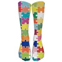New Autism Awareness Child Puzzle Knee High Graduated Compression Socks For Women And Men - Best Medical, Nursing, Travel & Flight Socks - Running & Fitness