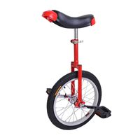 ZeHuoGe Red 16" Unicycle Excellent Manganese Steel Frame Leakage Protection Mute Bearing US Delivery (Red, 16")