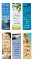 Set of 6 Scenic Nature Inspirational Magnetic Bible Verse Bookmark with Scripture, Size Small 2.25" x .75"
