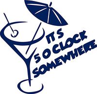 USCLIFESTYLE Funny its 5 Oclock Somewhere fb (Navy Blue) (Set of 2) Premium Waterproof Vinyl Decal Stickers for Laptop MacBook Phone Tablet Helmet Car Window Bumper Mug Tuber Cup Door Wall Decoration