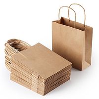 Three & Thirteen 30-Count Brown Kraft Paper Gift Bag, 8”x3”x8.5”