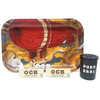 Bundle - 3 Items OCB Rolling Tray Medium Size with OCB Rolling Papers (Max vs Octipus)