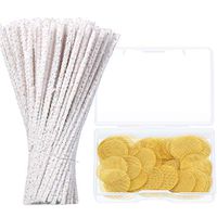 100 Pieces Hard Bristle Pipe Cleaners and 80 Pieces Brass Screens Pipe Filters, Beige Tube Pipe Cleaners Set Use for Cleaning Glass Pipes, Cleaning Projects and More (Gold)