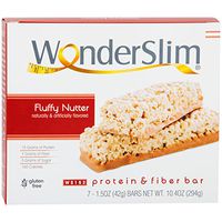 WonderSlim Low-Carb 15g Protein Diet Bar - Fluffy Nutter - High Fiber Weight Loss Snack Bar - Gluten Free (7 Count)